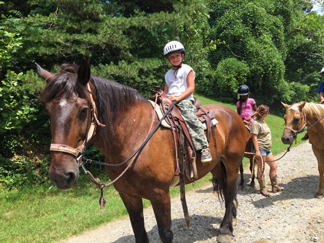 There is horseback riding all summer long.