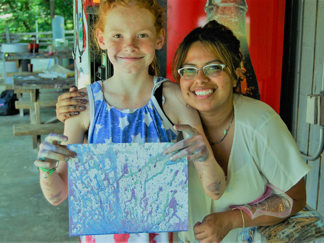 Artwork with paint proudly displayed.